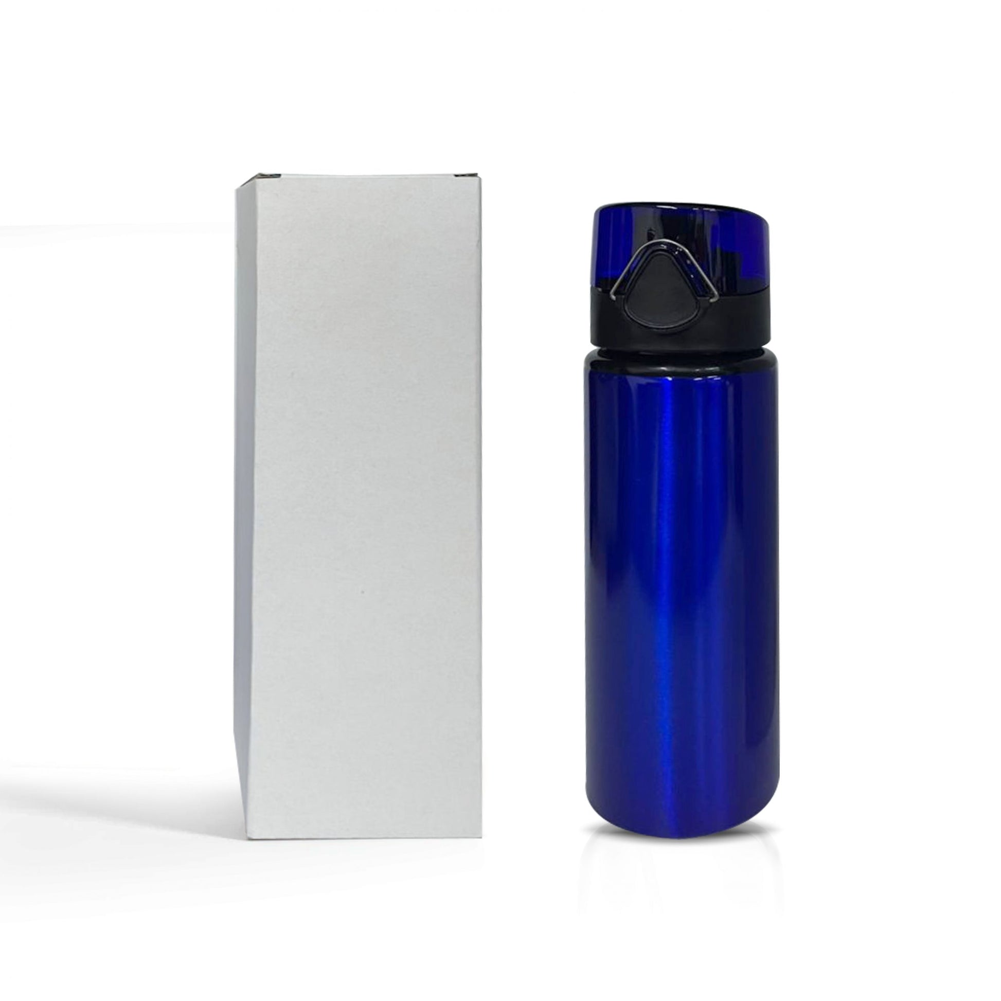 Corporate gift idea: 700ml aluminum water bottle in blue with white box