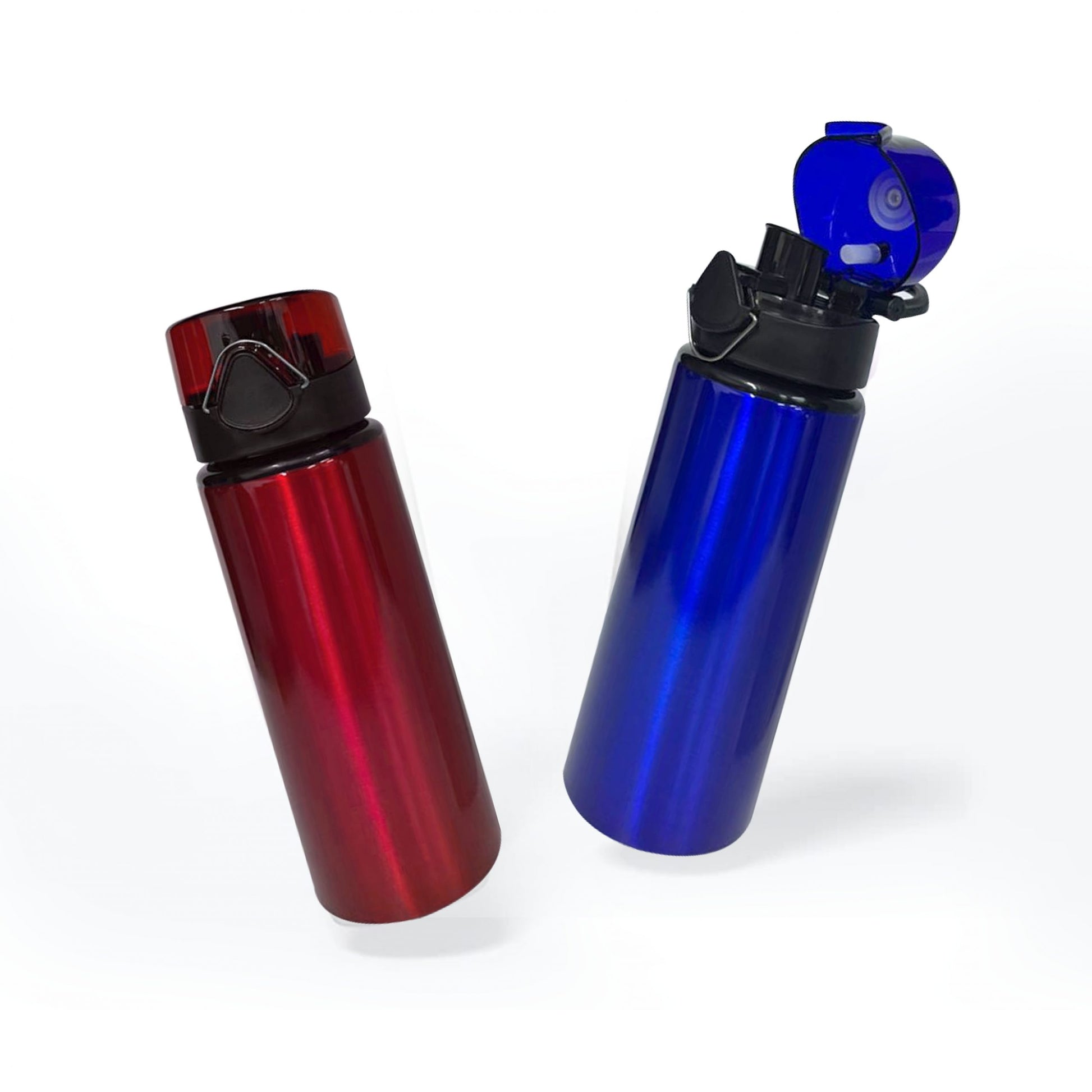 Eco-friendly 700ml aluminum water bottles, blue and red