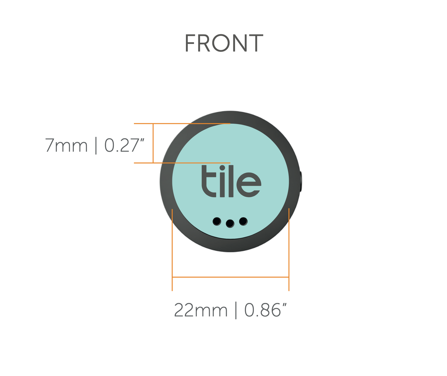 A detailed visual image showcasing the dimensions of a Tile Sticker.