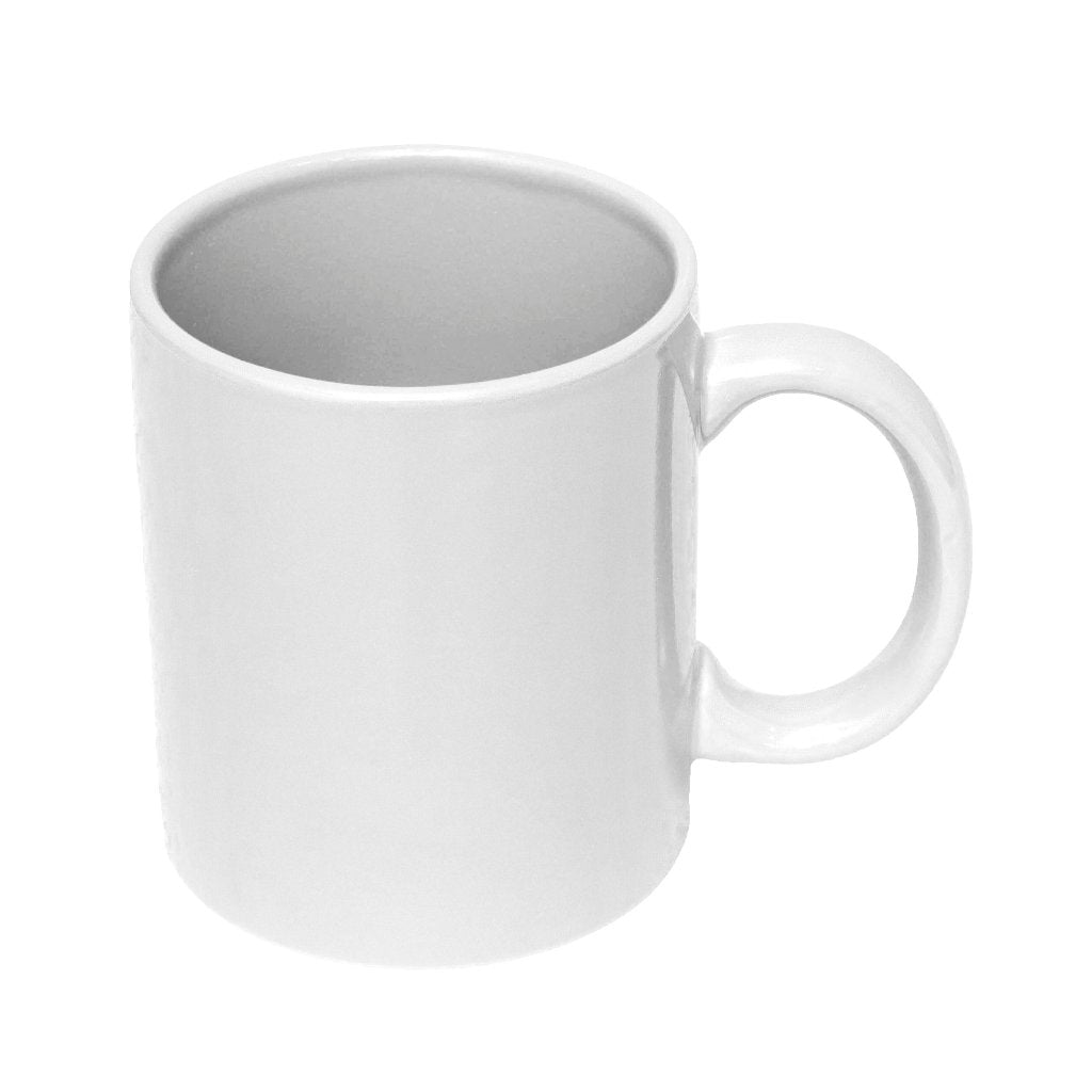 White ceramic mug perfect for corporate logo merchandise and branding