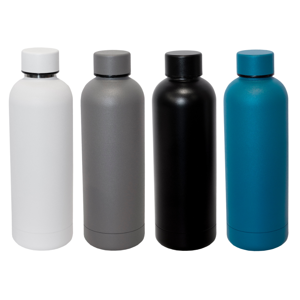 Custom insulated water bottle with your logo, perfect for swags and giveaways