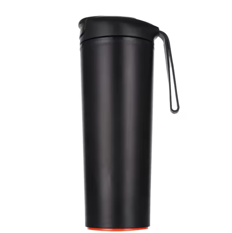 Customizable black double-wall suction tumbler, ideal for corporate gifts with your company logo