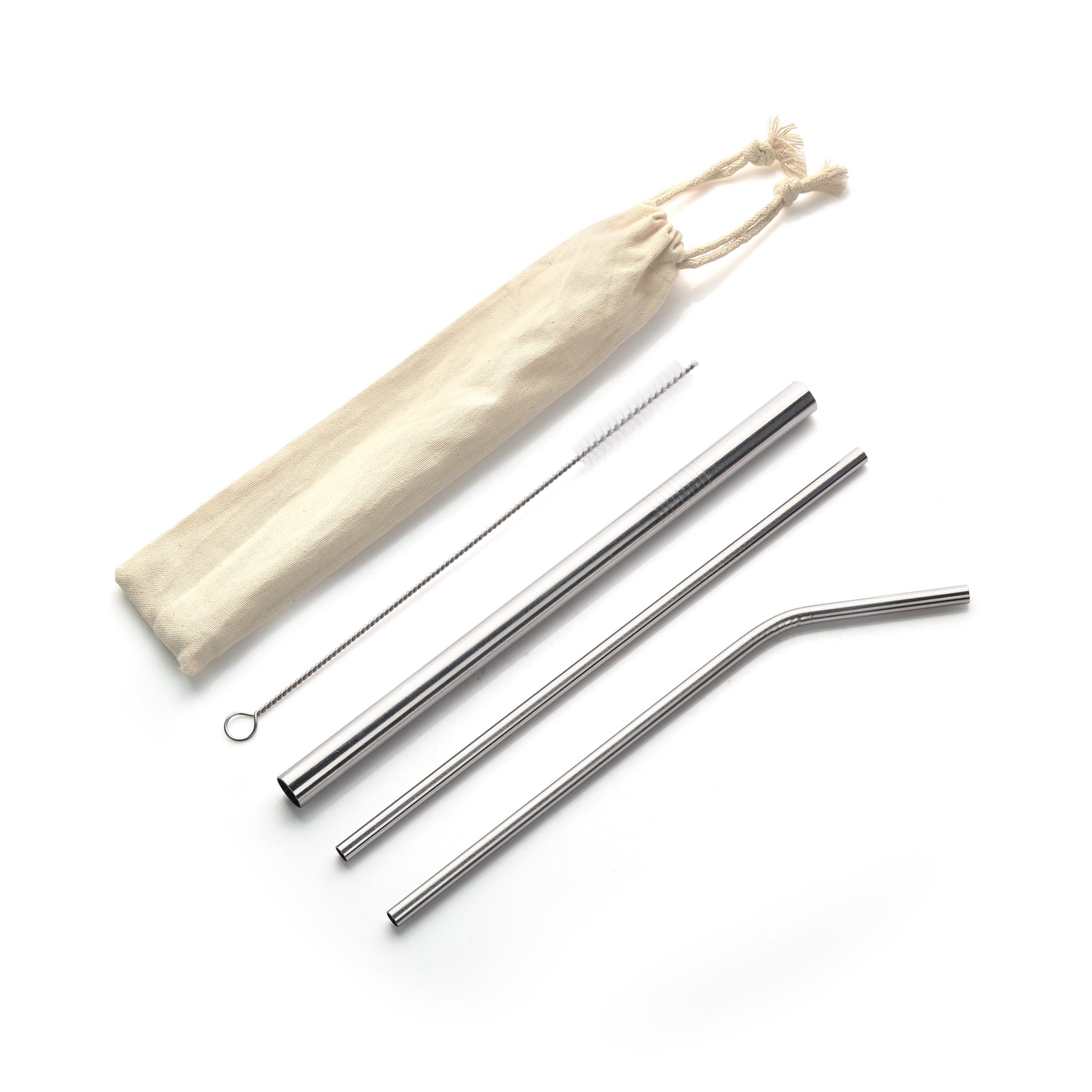 Durable and eco-friendly stainless steel reusable straw set for corporate branding