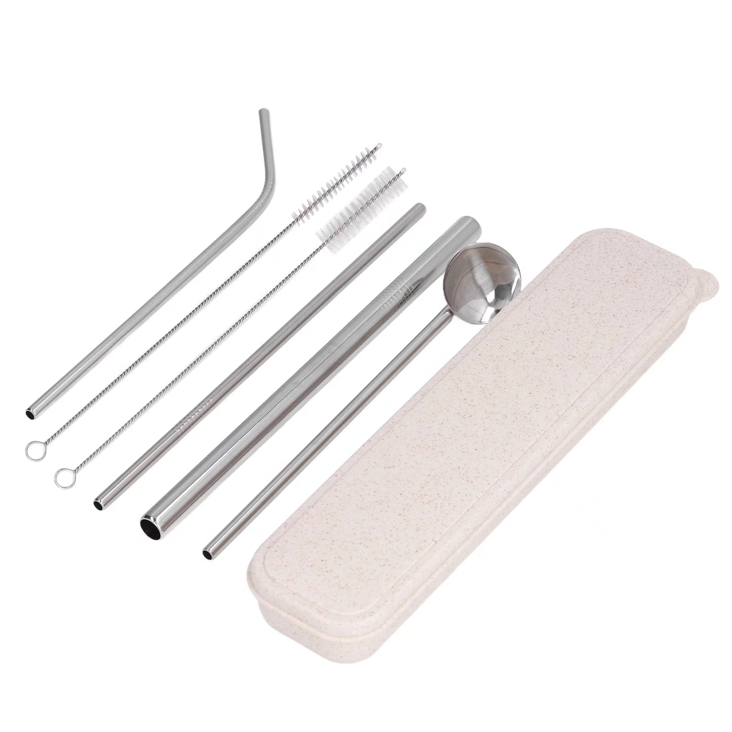 Eco-friendly stainless steel straw set with box for corporate branding