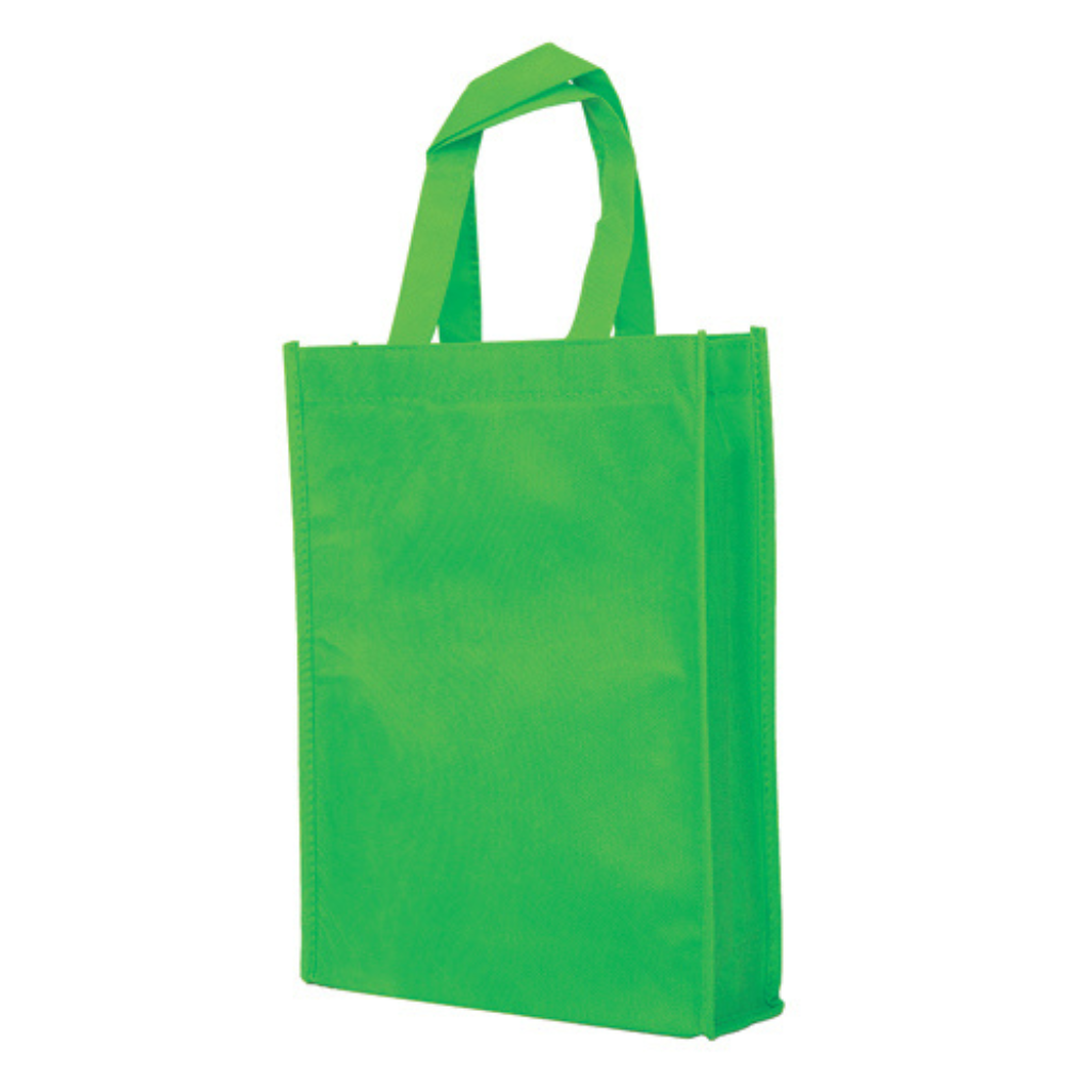 Eco-friendly green non-woven tote bag, a sustainable choice for custom printing and promotional use.