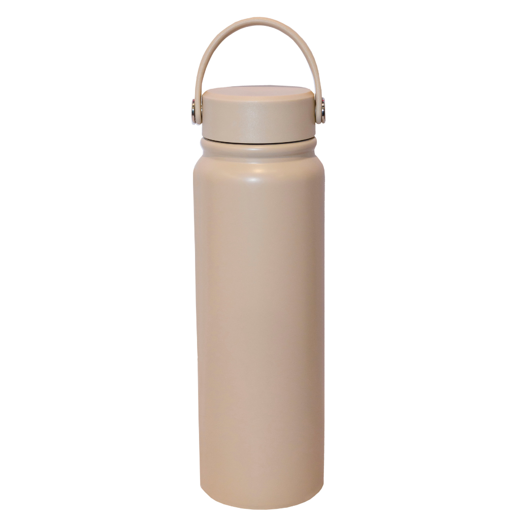 Employee gift: personalised beige flask with your company logo