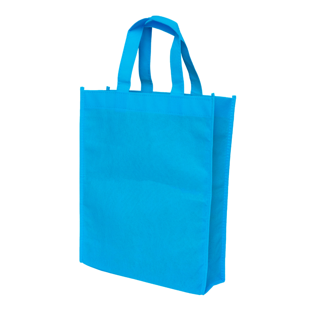 Fresh light blue non-woven tote bag, perfect for conveying a sense of cleanliness and purity. Customize it for a refreshing marketing campaign.