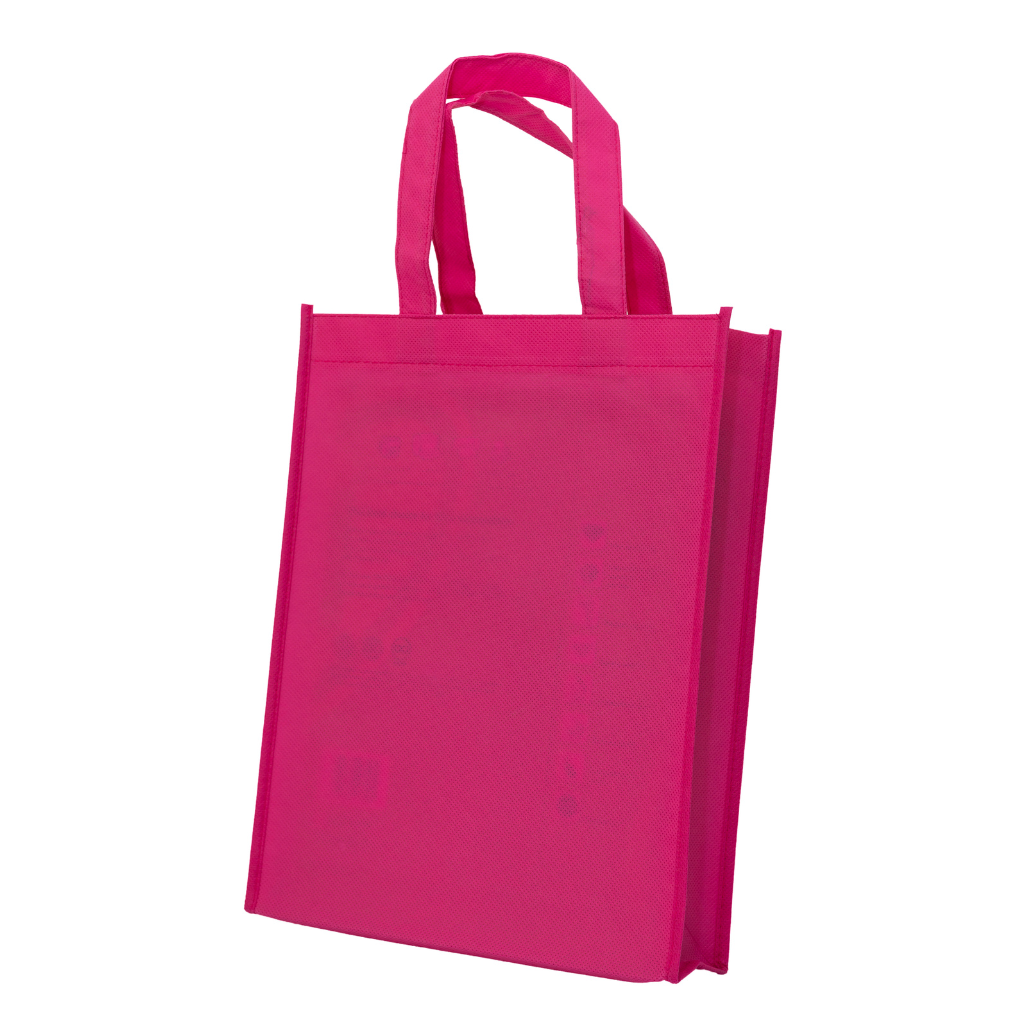 Stand out with this magenta non-woven tote bag. Customize it for high visibility and brand recognition.