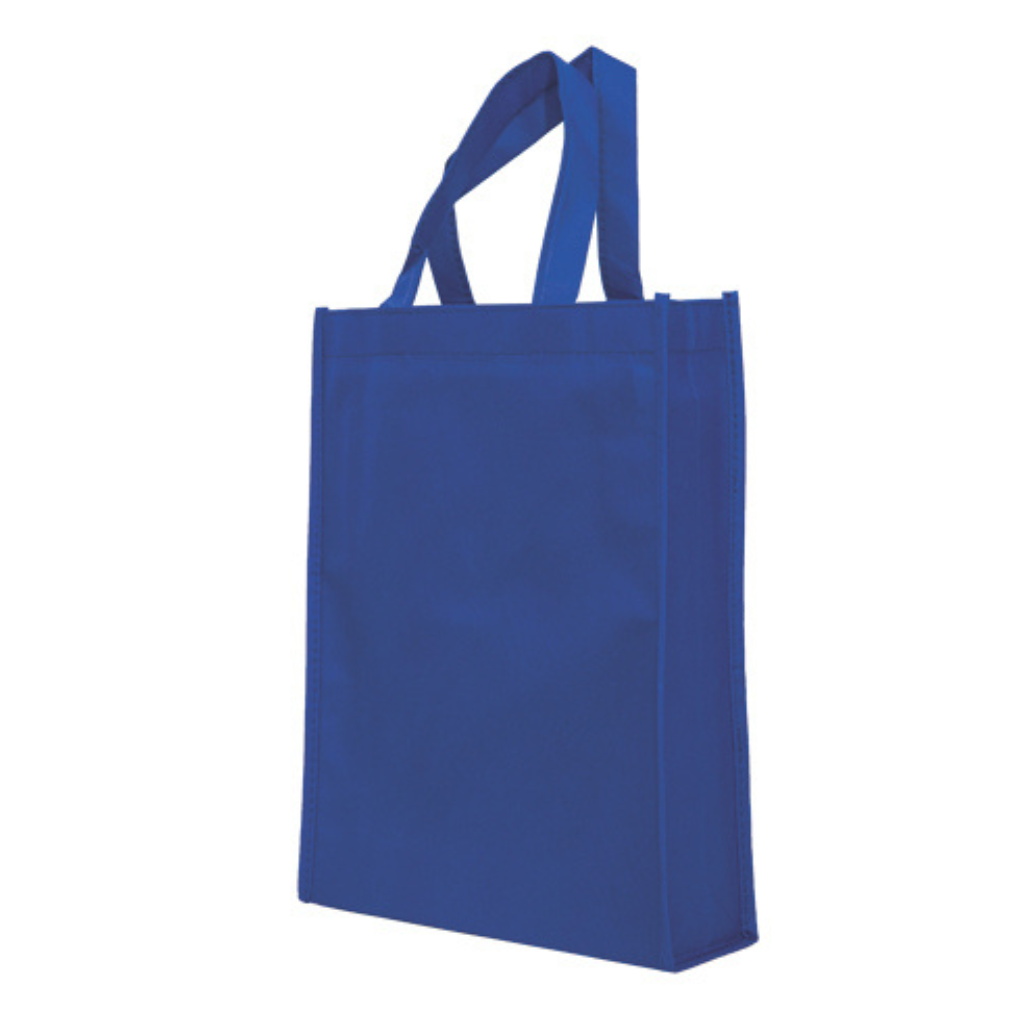 Practical and durable royal blue non-woven tote bag, suitable for everyday use and custom logo printing.