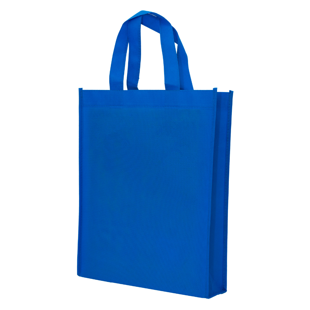 sea blue non-woven tote bag ready for custom printing. Design your personalized bag with your logo or artwork.