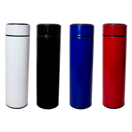 Stainless steel vacuum flask with customisable logo, perfect for corporate swag